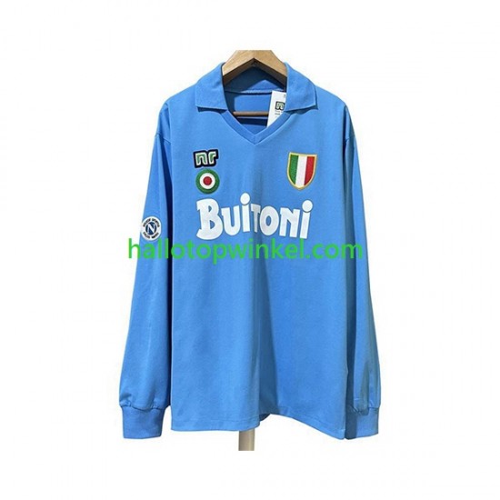 Napoli Voetbalshirt 1987 1988 Retro Heren Thuis Tenue Lange Mouw