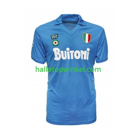 Napoli Voetbalshirt 1987 1988 Retro Heren Thuis Tenue Korte Mouw