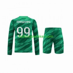 Paris Saint-Germain Voetbalshirt Donnarumma 99 Doelman Kleuters/Kids Thuis Tenue 2023-2024 Lange Mouw