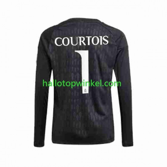 Real Madrid Voetbalshirt Thibaut Courtois 1 Doelman Heren Uit Tenue 2023-2024 Lange Mouw