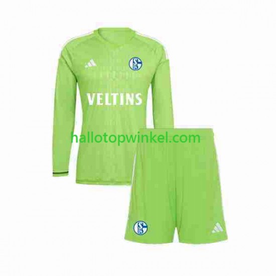 Voetbalshirt Schalke 04 Doelman Kleuters/Kids Thuis Tenue 2023-2024 Lange Mouw