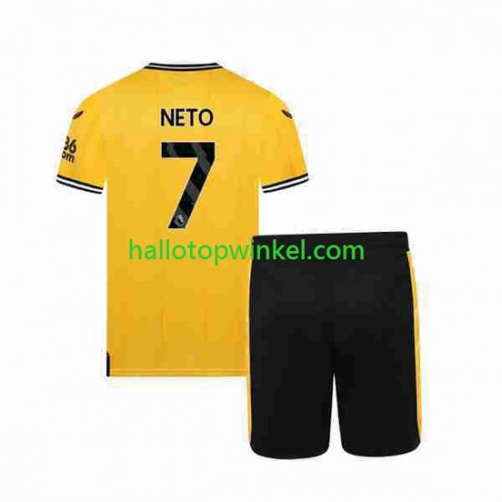 Wolverhampton Wanderers Voetbalshirt NETO 7 Kleuters/Kids Thuis Tenue 2023-2024 Korte Mouw