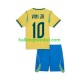 Brazilië Voetbalshirt Vinicius Junior 10 Kleuters/Kids Thuis Tenue WK 2026 Korte Mouw
