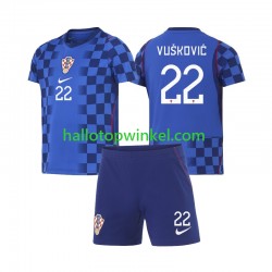 Kroatië Voetbalshirt Luka Vuskovic 22 Kleuters/Kids Uit Tenue WK 2026 Korte Mouw