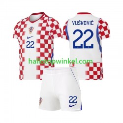 Kroatië Voetbalshirt Luka Vuskovic 22 Kleuters/Kids Thuis Tenue WK 2026 Korte Mouw
