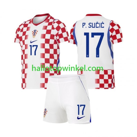 Kroatië Voetbalshirt Petar Sucic 17 Kleuters/Kids Thuis Tenue WK 2026 Korte Mouw