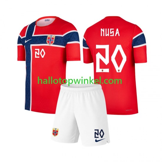 Noorwegen Voetbalshirt Antonio Nusa 20 Kleuters/Kids Thuis Tenue WK 2026 Korte Mouw