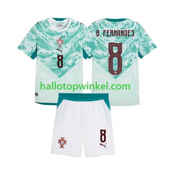 Portugal Voetbalshirt Bruno Fernandes 8 Kleuters/Kids Uit Tenue 2026 2027 Korte Mouw