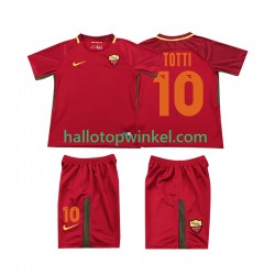 AS Roma Voetbalshirt Totti 10 2017-2018 Retro Kleuters/Kids Thuis Tenue Korte Mouw
