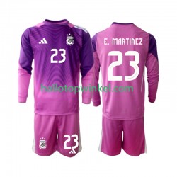 Argentinië Voetbalshirt Emiliano Martinez 23 Doelman Kleuters/Kids Thuis Tenue 2025 Lange Mouw