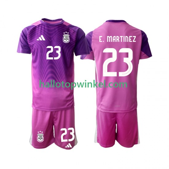 Argentinië Voetbalshirt Emiliano Martinez 23 Doelman Kleuters/Kids Thuis Tenue 2025 Korte Mouw