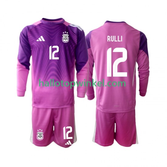 Argentinië Voetbalshirt Geronimo Rulli 12 Doelman Kleuters/Kids Thuis Tenue 2025 Lange Mouw