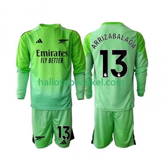 Arsenal Voetbalshirt Kepa Arrizabalaga 13 Doelman Kleuters/Kids Uit Tenue 2025-2026 Lange Mouw