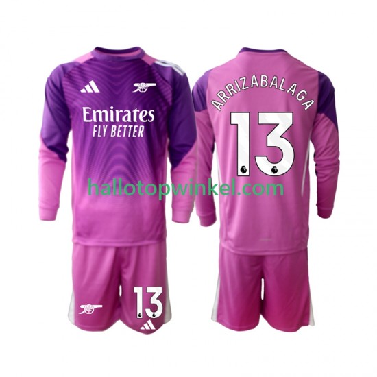Arsenal Voetbalshirt Kepa Arrizabalaga 13 Doelman Kleuters/Kids Derde Tenue 2025-2026 Lange Mouw
