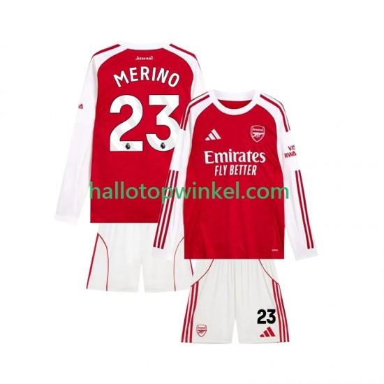 Arsenal Voetbalshirt Merino 23 Kleuters/Kids Thuis Tenue 2025-2026 Lange Mouw