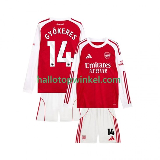 Arsenal Voetbalshirt Viktor Gyokeres 14 Kleuters/Kids Thuis Tenue 2025-2026 Lange Mouw