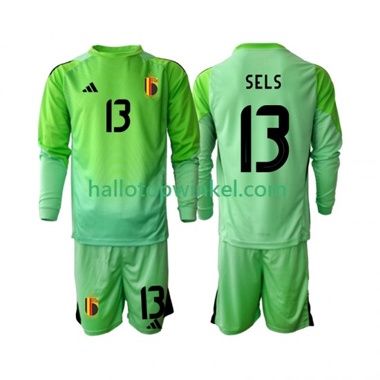 België Voetbalshirt Matz Sels 13 Doelman Kleuters/Kids Thuis Tenue 2025 Lange Mouw