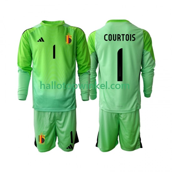België Voetbalshirt Thibaut Courtoi 1 Doelman Kleuters/Kids Thuis Tenue 2025 Lange Mouw