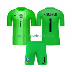 Brazilië Voetbalshirt Alisson Becker 1 Doelman Kleuters/Kids Thuis Tenue 2026 Korte Mouw