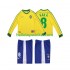 Brazilië Voetbalshirt KAKA 8 1998 Retro Kleuters/Kids Thuis Tenue Lange Mouw