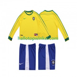 Brazilië Voetbalshirt 1998 Retro Kleuters/Kids Thuis Tenue Lange Mouw