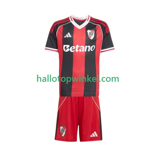 CA River Plate Voetbalshirt Kleuters/Kids Uit Tenue 2025-2026 Korte Mouw