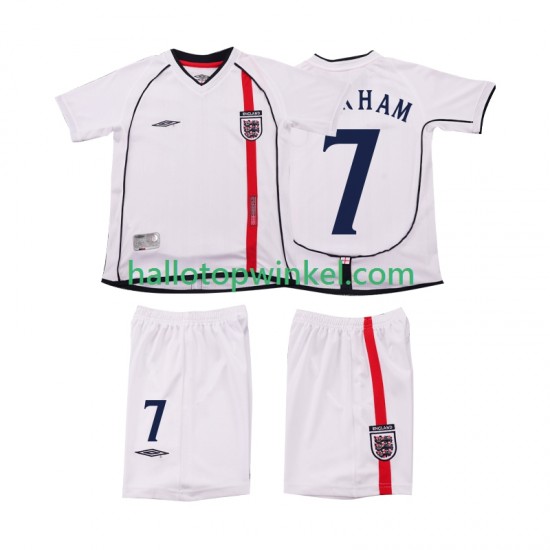 Engeland Voetbalshirt BECKHAM 7 2002 Retro Kleuters/Kids Thuis Tenue Korte Mouw