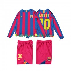 FC Barcelona Voetbalshirt Lionel Messi 10 2005 Retro Kleuters/Kids Thuis Tenue 2006 Lange Mouw