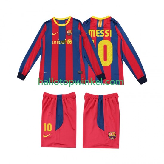 FC Barcelona Voetbalshirt Lionel Messi 10 Retro Kleuters/Kids Thuis Tenue 2011 2010 Lange Mouw