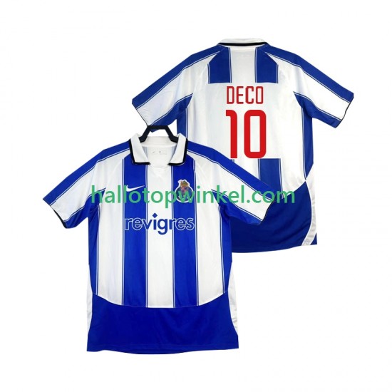 FC Porto Voetbalshirt DECO 10 2003 Retro Heren Thuis Tenue 2004 Korte Mouw