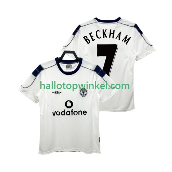Manchester United Voetbalshirt BECKHAM 7 2000 2001 Retro Heren Uit Tenue Korte Mouw