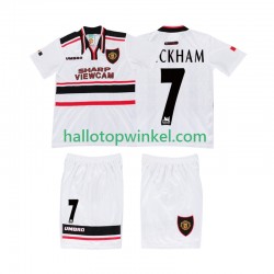 Manchester United Voetbalshirt BECKHAM 7 1998 Retro Kleuters/Kids Uit Tenue Korte Mouw