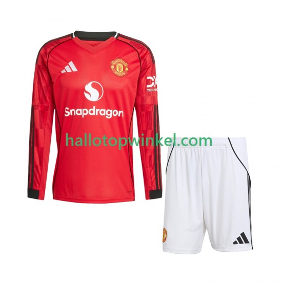 Manchester United Voetbalshirt Kleuters/Kids Thuis Tenue 2025-2026 Lange Mouw