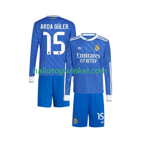 Real Madrid Voetbalshirt Arda Guler 15 Kleuters/Kids Derde Tenue 2025-2026 Lange Mouw