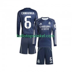 Real Madrid Voetbalshirt Camavinga 6 Kleuters/Kids Uit Tenue 2025-2026 Lange Mouw
