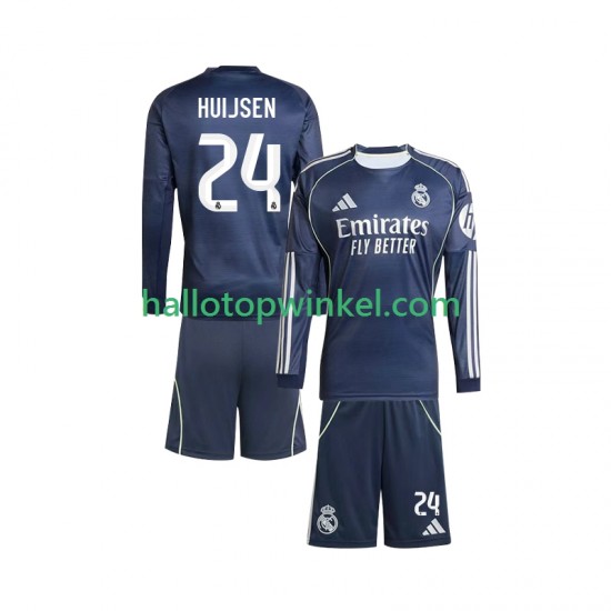 Real Madrid Voetbalshirt Huijsen 24 Kleuters/Kids Uit Tenue 2025-2026 Lange Mouw