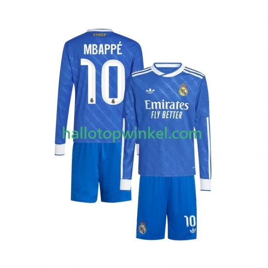 Real Madrid Voetbalshirt Mbappé Kylian 10 Kleuters/Kids Derde Tenue 2025-2026 Lange Mouw