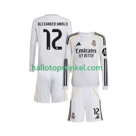 Real Madrid Voetbalshirt Trent Alexander-Arnold 12 Kleuters/Kids Thuis Tenue 2025-2026 Lange Mouw
