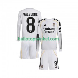 Real Madrid Voetbalshirt Valverde 8 Kleuters/Kids Thuis Tenue 2025-2026 Lange Mouw