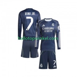 Real Madrid Voetbalshirt Vinicius Junior 7 Kleuters/Kids Uit Tenue 2025-2026 Lange Mouw