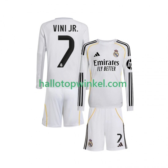 Real Madrid Voetbalshirt Vinicius Junior 7 Kleuters/Kids Thuis Tenue 2025-2026 Lange Mouw