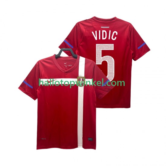 Servië Voetbalshirt VIDIC 5 Retro Heren Thuis Tenue 2010 Korte Mouw