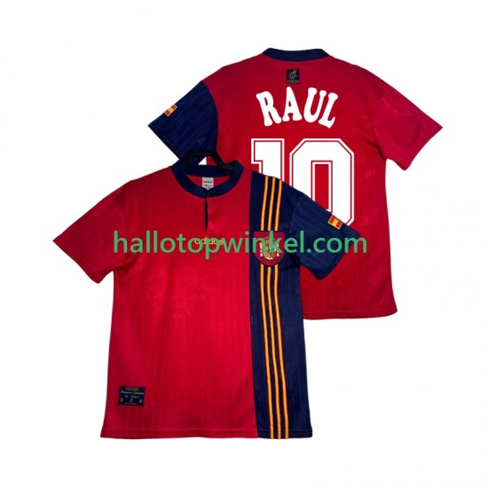 Spanje Voetbalshirt RAUL 10 1996 Retro Heren Thuis Tenue Korte Mouw
