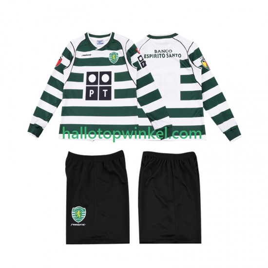 Sporting CP Voetbalshirt 2001 2003 Retro Kleuters/Kids Thuis Tenue Lange Mouw
