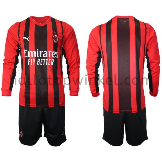 AC Milan Voetbalshirt Kleuters/Kids Thuis Tenue 2021-2022 Lange Mouw