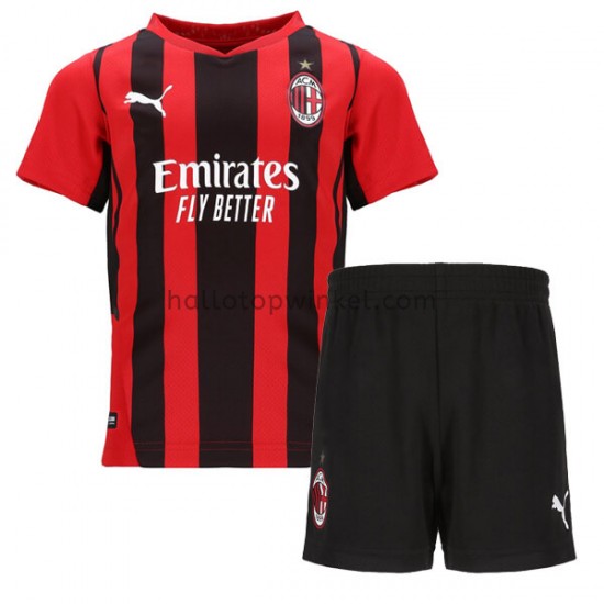 AC Milan Voetbalshirt Kleuters/Kids Thuis Tenue 2021-2022 Korte Mouw