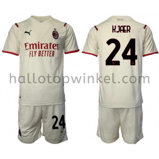 AC Milan Voetbalshirt Simon Kjaer 24 Kleuters/Kids Uit Tenue 2021-2022 Korte Mouw