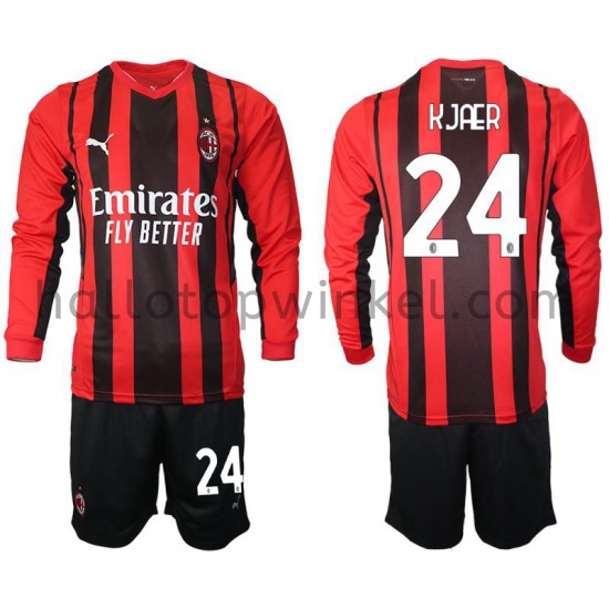 AC Milan Voetbalshirt Simon Kjaer 24 Kleuters/Kids Thuis Tenue 2021-2022 Lange Mouw