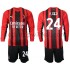 AC Milan Voetbalshirt Simon Kjaer 24 Kleuters/Kids Thuis Tenue 2021-2022 Lange Mouw