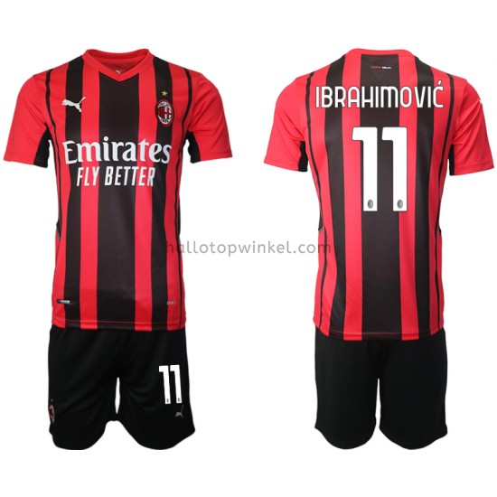 AC Milan Voetbalshirt Zlatan Ibrahimovic 11 Kleuters/Kids Thuis Tenue 2021-2022 Korte Mouw